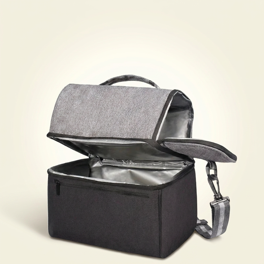 Sac isotherme bandoulière double compartiment - angle 2 - photo studio