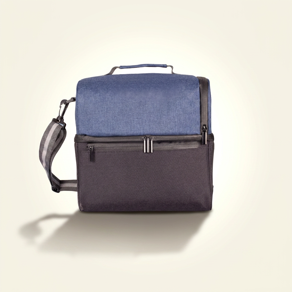 Sac isotherme bandoulière double compartiment - angle 3 - photo studio