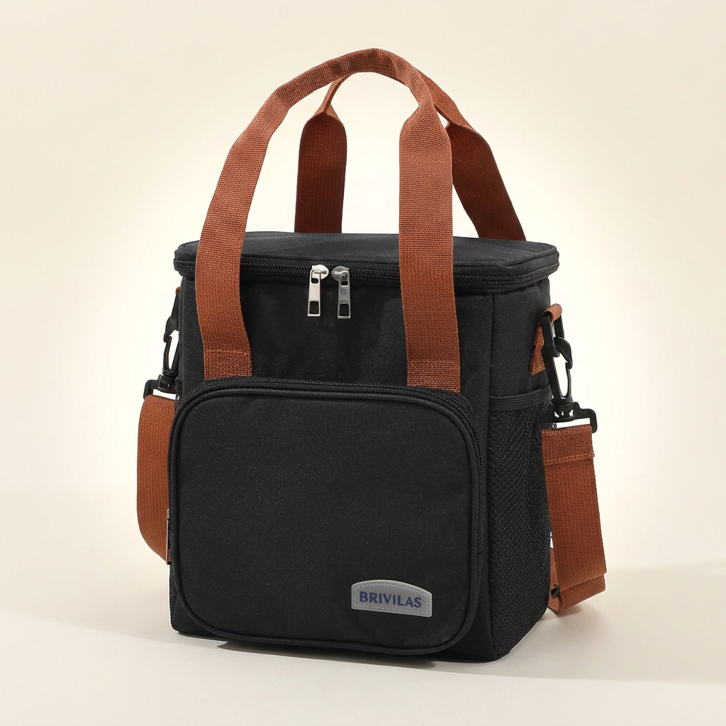 Sac isotherme bandouliere compact - noir - photo studio