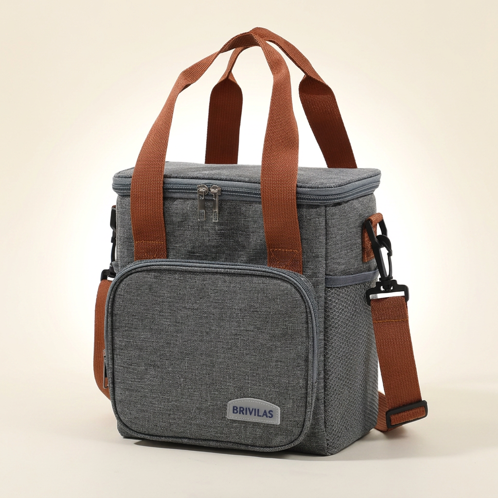 Sac isotherme bandouliere compact - gris - photo studio