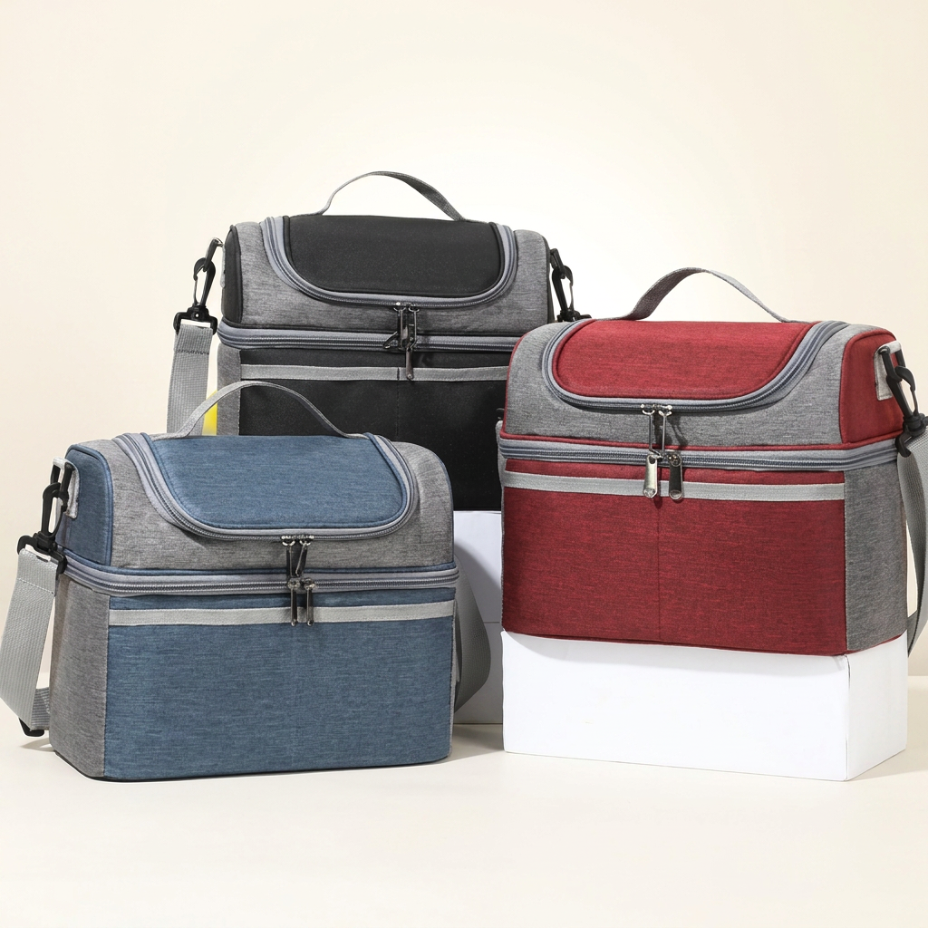 Sac isotherme repas double bloc 10L - bi-compartiment - photo studio