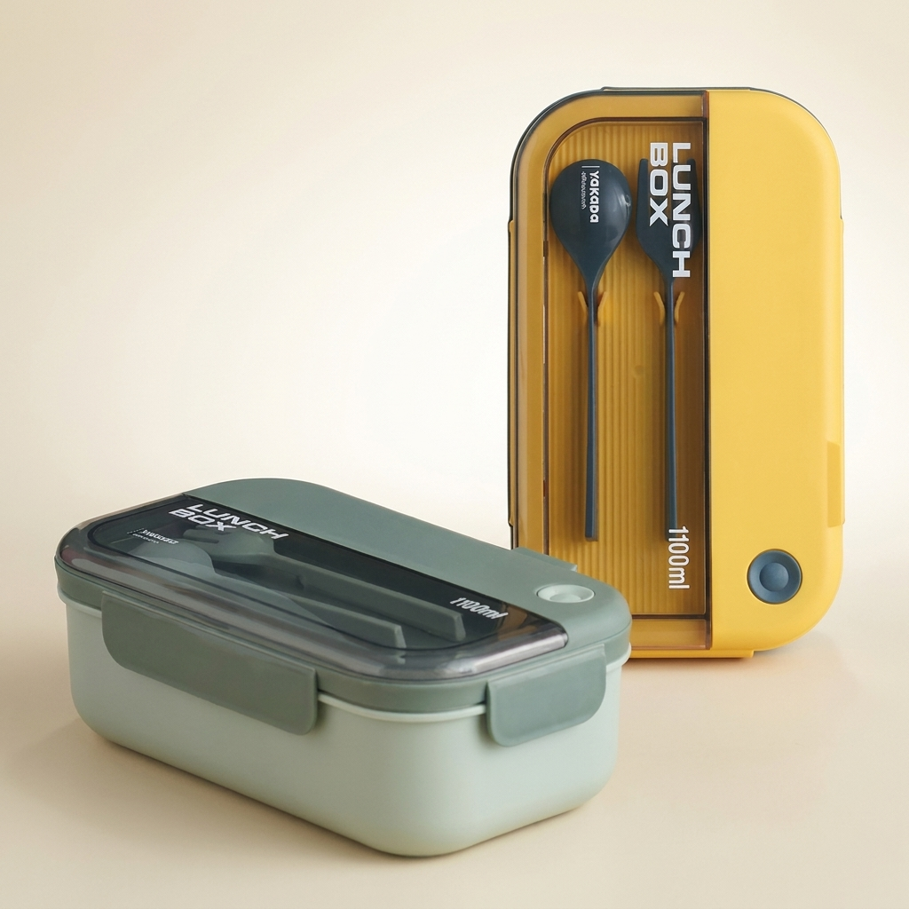 Lunch box avec couvert - photo studio